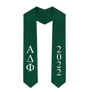 Alpha Delta Phi Greek Lettered Graduation Sash Stole With Year - Best Value