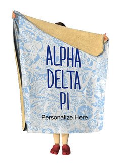 Alpha Delta Pi Floral Sherpa Lap Blanket