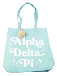 Alpha Delta Pi Retro Pom Pom Tote Bag