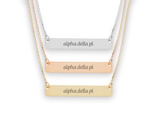 Alpha Delta Pi Script Bar Necklace