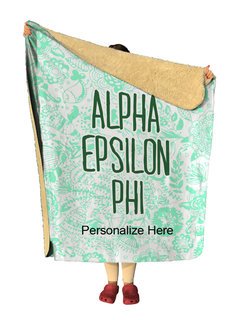 Alpha Epsilon Phi Floral Sherpa Lap Blanket