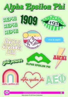 Alpha Epsilon Phi Girl Power Stickers