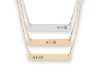Alpha Epsilon Phi Letters Bar Necklace