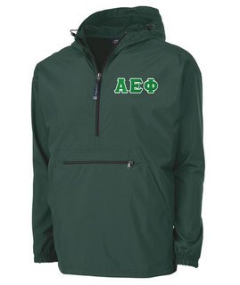 Alpha Epsilon Phi Tackle Twill Lettered Pack N Go Pullover