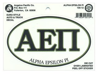 Alpha Epsilon Pi Euro Decal Oval Sticker