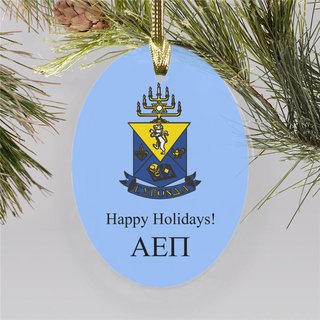 Alpha Epsilon Pi Holiday Crest Oval Ornament