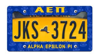 Alpha Epsilon Pi License Plate Frame