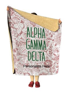 Alpha Gamma Delta Floral Sherpa Lap Blanket