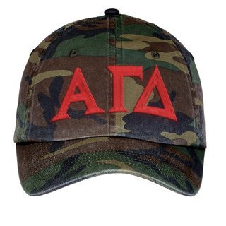 Alpha Gamma Delta Lettered Camouflage Hat