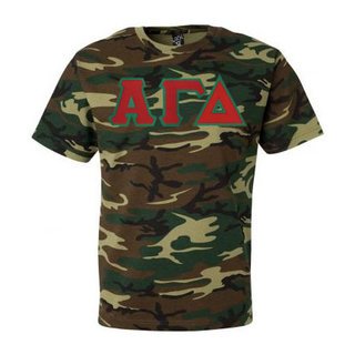DISCOUNT-Alpha Gamma Delta Lettered Camouflage T-Shirt