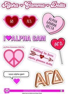 Alpha Gamma Delta Love Theme Stickers