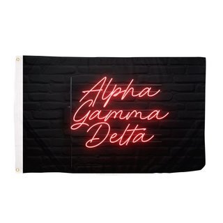 Alpha Gamma Delta Neon Flag