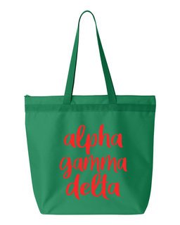 Alpha Gamma Delta Script Tote Bag