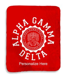 Alpha Gamma Delta Seal Sherpa Lap Blanket