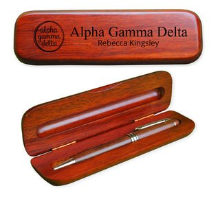 Alpha Gamma Delta Mascot Wooden Pen Set