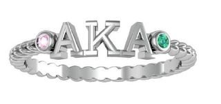 Alpha Kappa Alpha Jewel Letter Ring