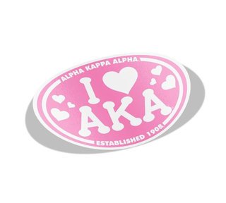 Alpha Kappa Alpha I Love Sorority Sticker - Oval