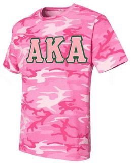 DISCOUNT-Alpha Kappa Alpha Lettered Camouflage T-Shirt