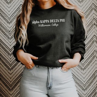 alpha Kappa Delta Phi Script Comfort Colors Greek Crewneck Sweatshirt