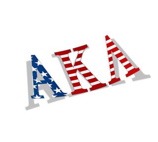 Alpha Kappa Lambda American Flag Greek Letter Sticker - 2.5" Tall