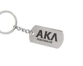 Alpha Kappa Lambda Dog Tag Style Custom Keychain