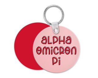 Alpha Omicron Pi Bubble Keychain