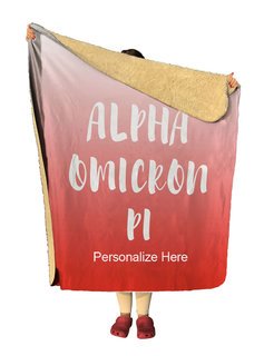Alpha Omicron Pi Gradient Sherpa Lap Blanket