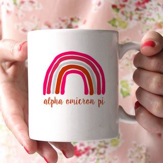 Alpha Omicron Pi Rainbow Coffee Mug