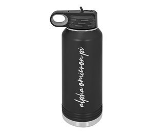Alpha Omicron Pi Script Stainless Water Bottle