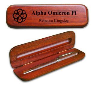 Alpha Omicron Pi Wooden Pen Set