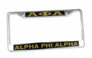 Alpha Phi Alpha Metal License Plate Frame - FREE GROUND SHIPPING
