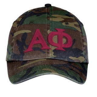Alpha Phi Lettered Camouflage Hat