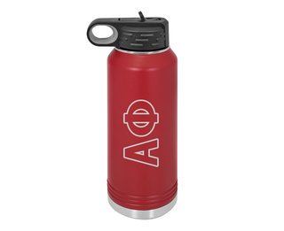 Alpha Phi Letters Stainless Water Bottle