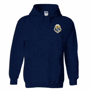 DISCOUNT-Alpha Phi Omega Crest - Shield Emblem Hooded Sweatshirt