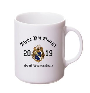 Alpha Phi Omega Crest & Year Ceramic Mug