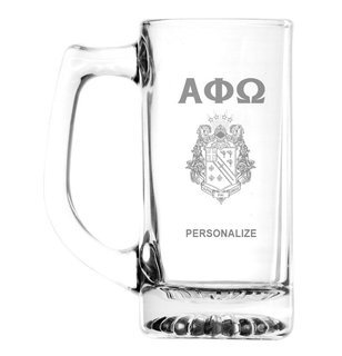 Alpha Phi Omega Glass Engraved Mug