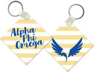 Alpha Phi Omega Striped Mascot Keychain