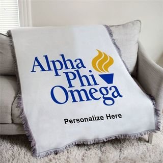 Alpha Phi Omega Torch Logo Afghan Blanket Throw