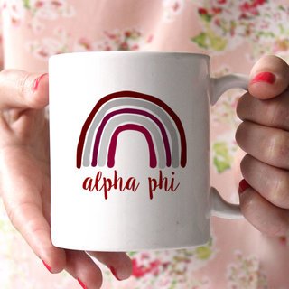 Alpha Phi Rainbow Coffee Mug