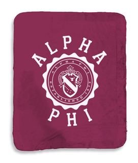 Alpha Phi Seal Sherpa Lap Blanket