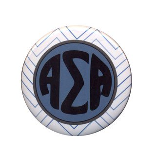 Alpha Sigma Alpha Chevron Monogram Button
