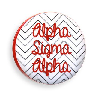 Alpha Sigma Alpha Chevron Script Button