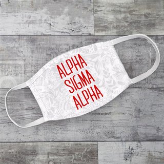 Alpha Sigma Alpha Floral Face Mask