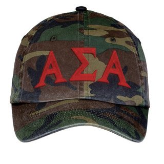 Alpha Sigma Alpha Lettered Camouflage Hat