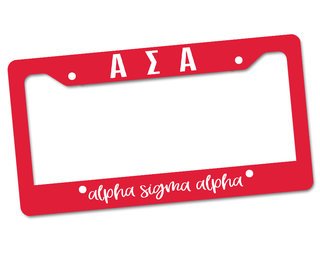Alpha Sigma Alpha License Plate Frame