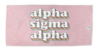 Alpha Sigma Alpha Plush Retro Beach Towel