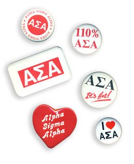 Alpha Sigma Alpha Sorority Buttons 6-Pack