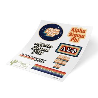 Alpha Sigma Phi 70's Sticker Sheet