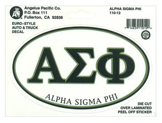 Alpha Sigma Phi Euro Decal Oval Sticker