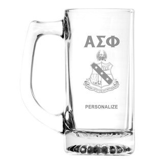 Alpha Sigma Phi Glass Engraved Mug